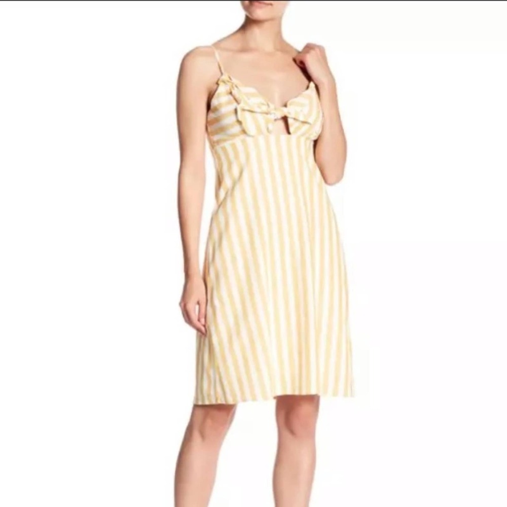 Cad mustard yellow striped sleeveless dress